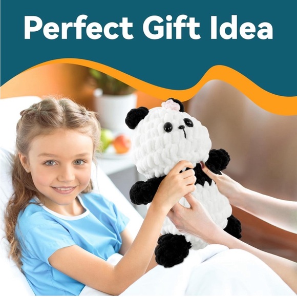Large Size Chenille Panda 🐼Crochet 🧶 Kit for Beginners - Picture 2 of 10